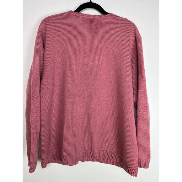 Baxter Wells Womens Pink Cable Knit Button Cardigan Sweater With Pockets 1X - Picture 3 of 6
